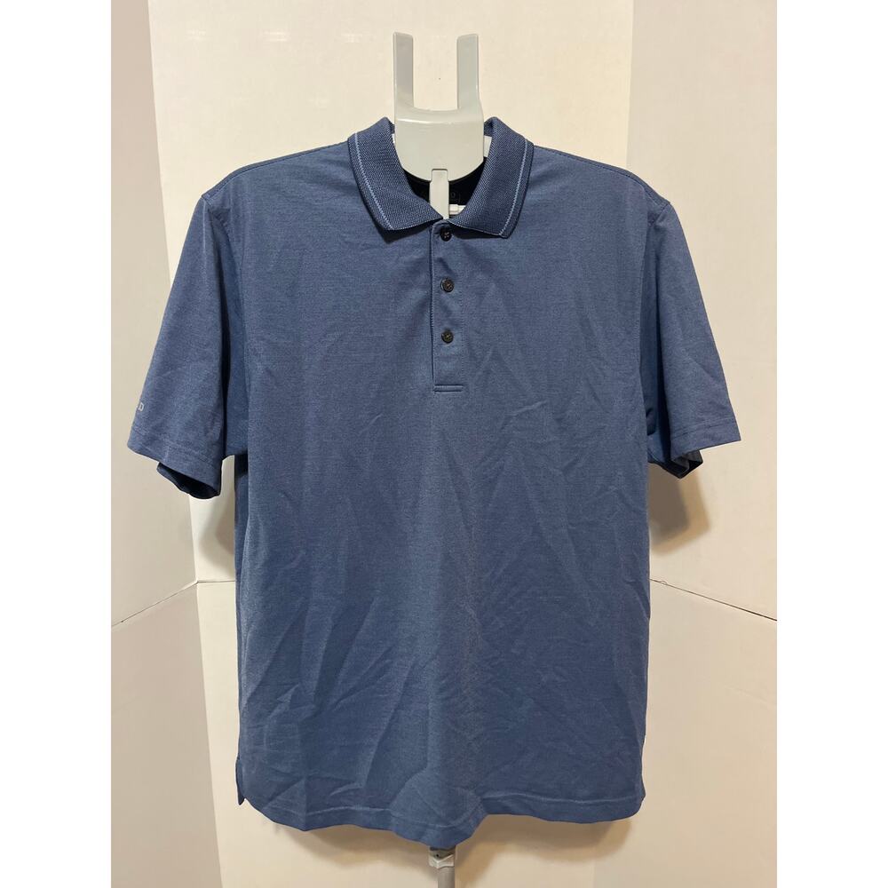 ZOD Golf Men’s Polo Shirt Medium Blue Performance Short Sleeve 3-Button